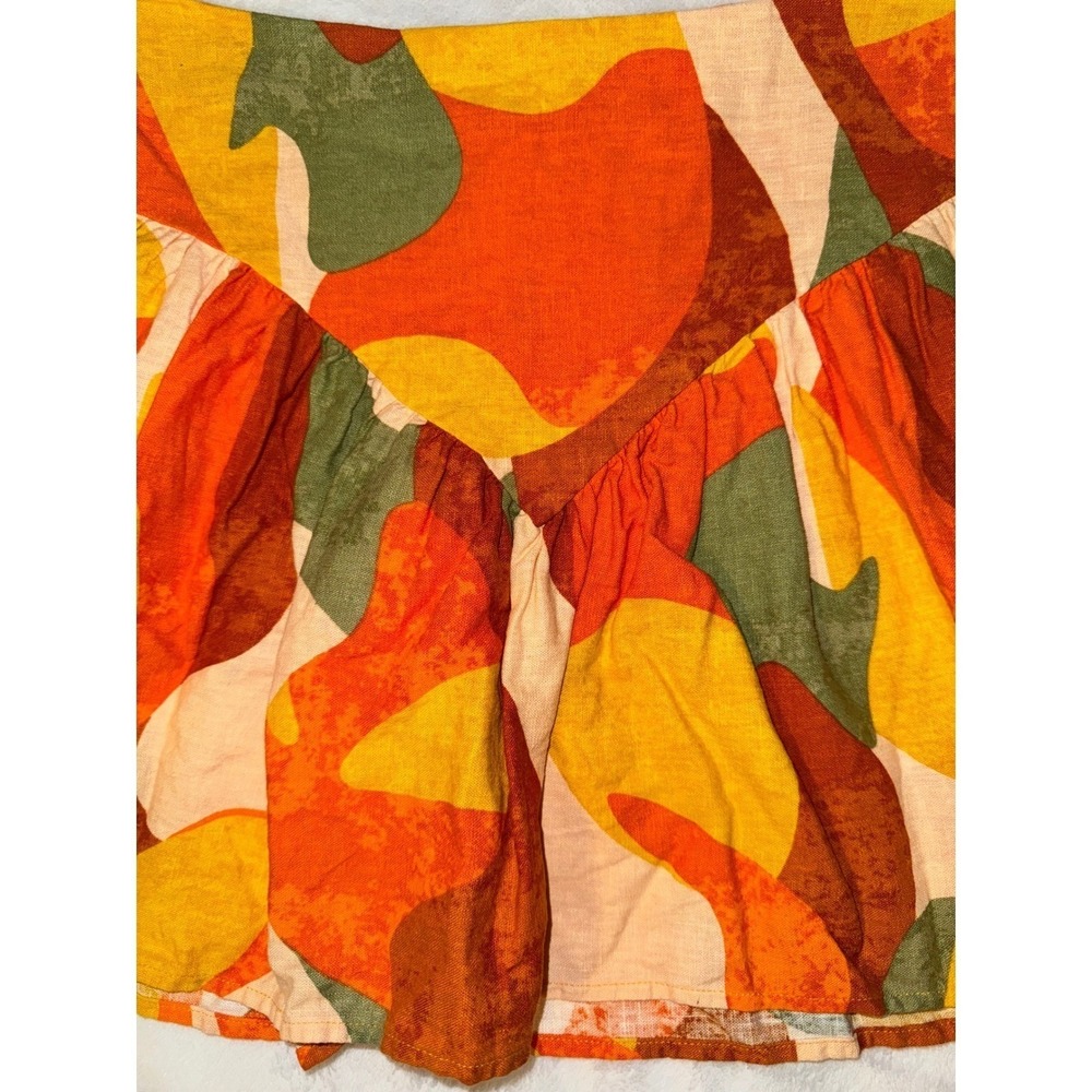 Mini Skirt in Orange Abstract Print - Picture 5 of 10